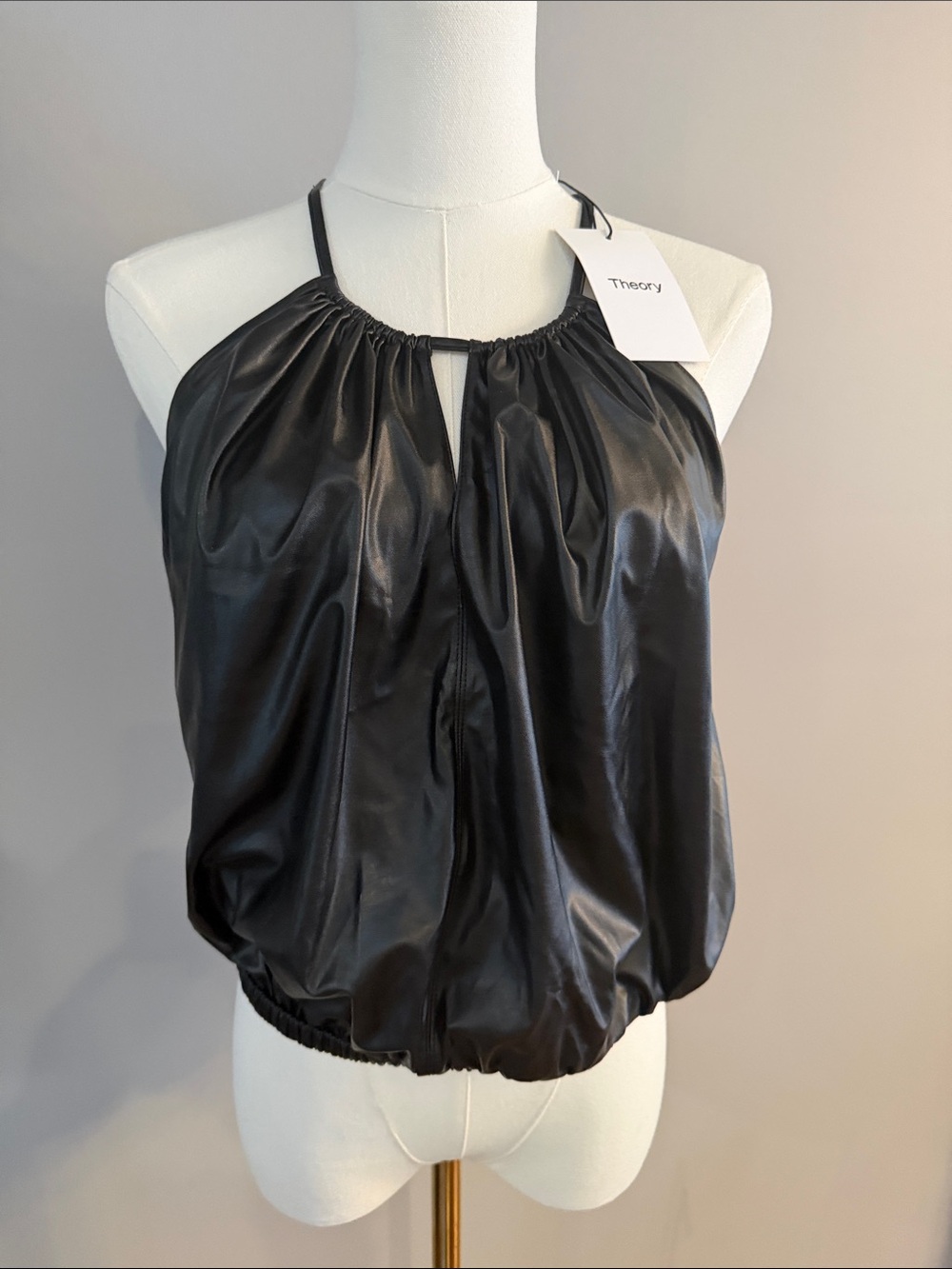 Theory Black Halter Top NWT